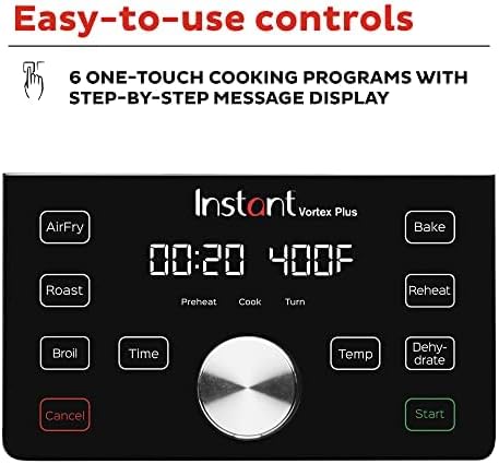 Instant Pot 6-Qt XL Vortex Plus Air Fryer 6-in-1 Functions Stainless-Steel