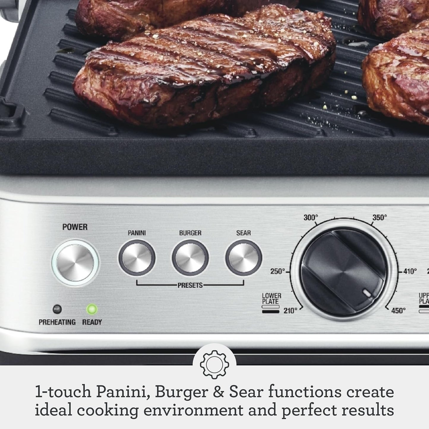 Breville BGR700BSS the Sear and Press Countertop Electric Grill