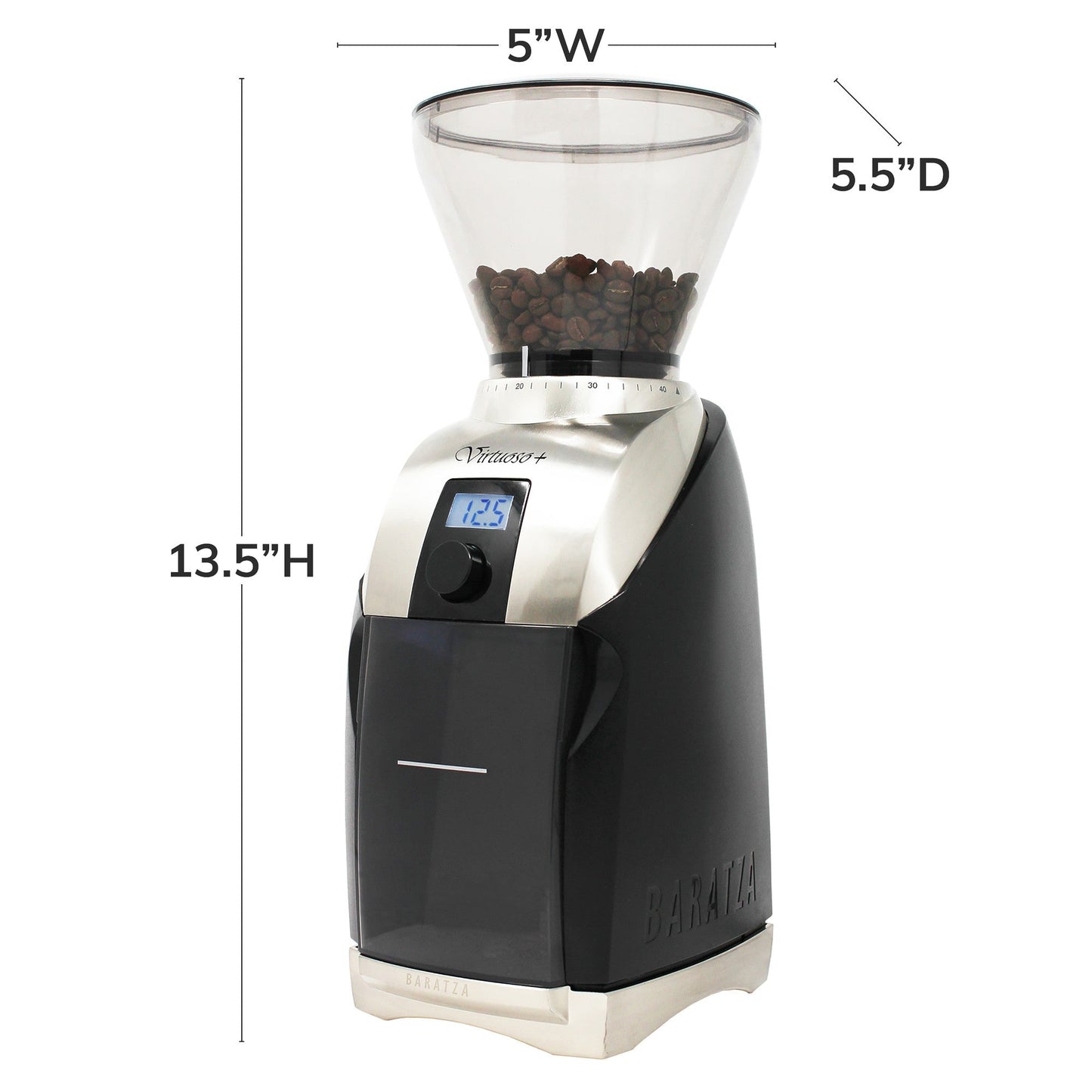 Baratza Virtuoso+ Conical Burr Coffee Grinder with Digital Timer Display
