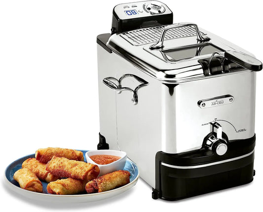 All-Clad 3.5L Deep Fryer stainless steel electric fryer with digital controls and oil filtration system