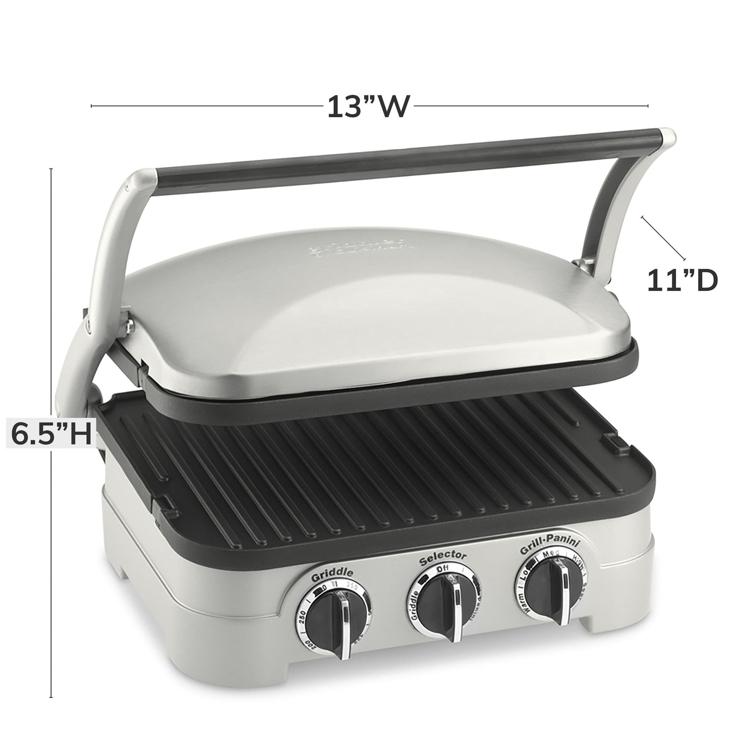 Cuisinart Panini Press, Stainless Steel Griddler Sandwich Maker 5-IN-1