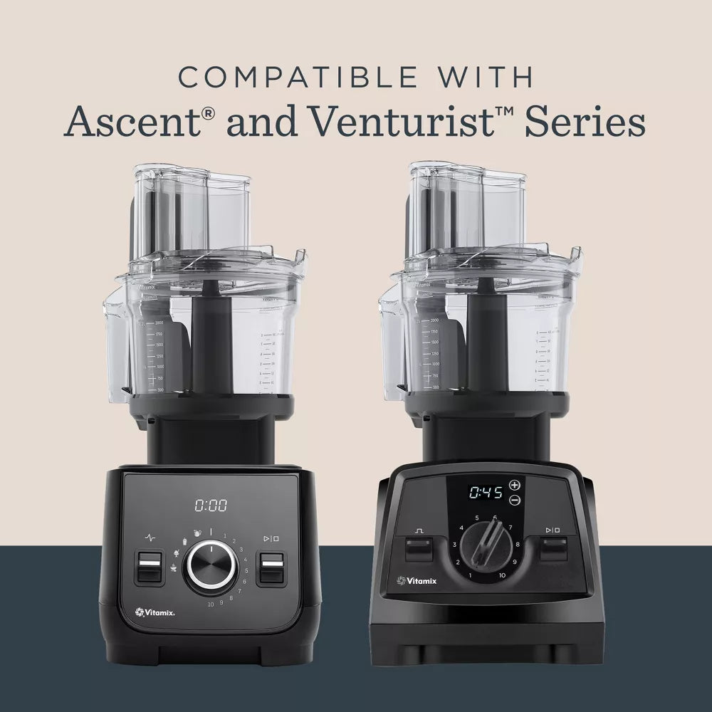 Vitamix Ascent Series 12-Cup Food Processor Attachment Black: BPA-Free, Dishwasher-Safe, Blender Accessory