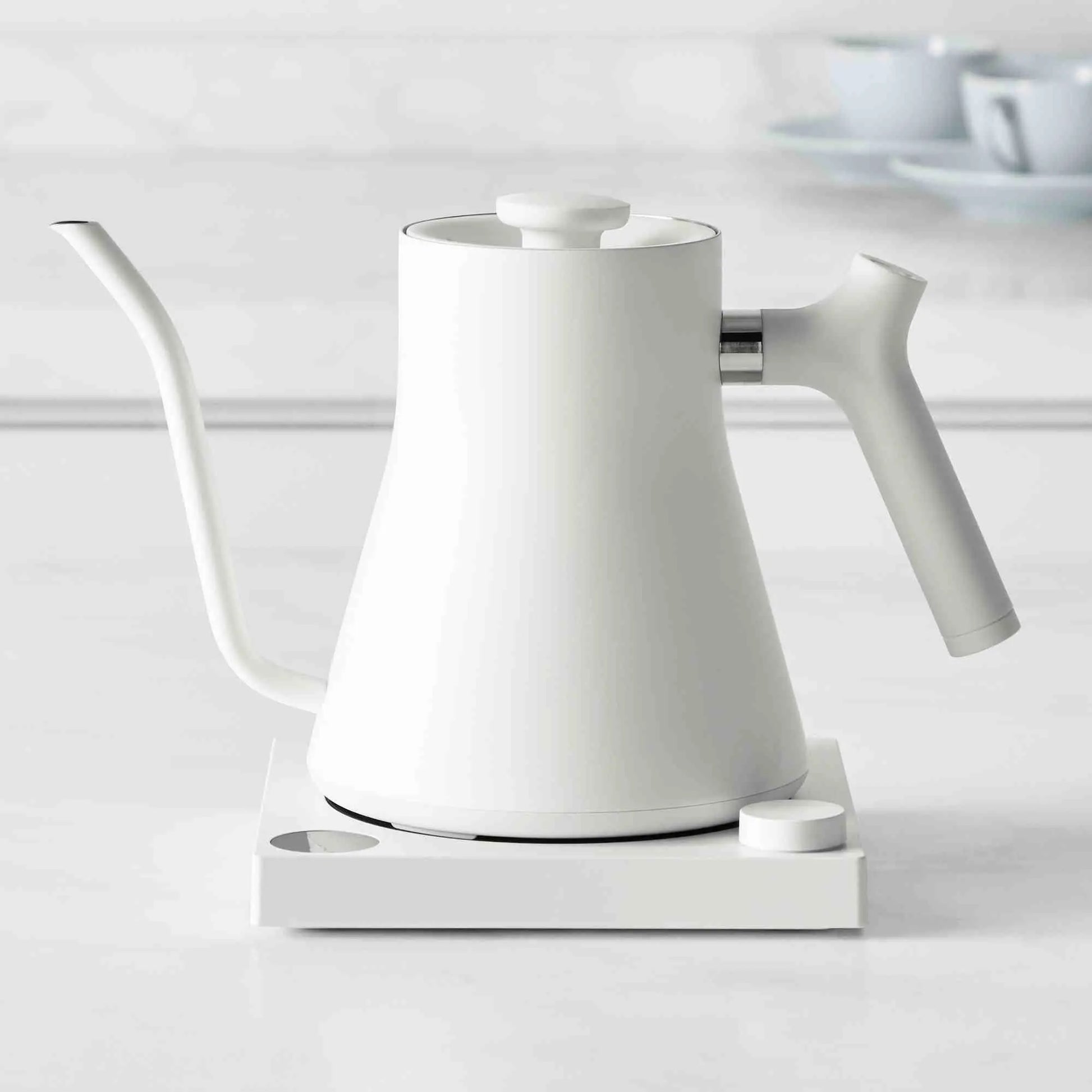Fellow Stagg EKG electric gooseneck kettle with precision pour spout and temperature control for coffee and tea.