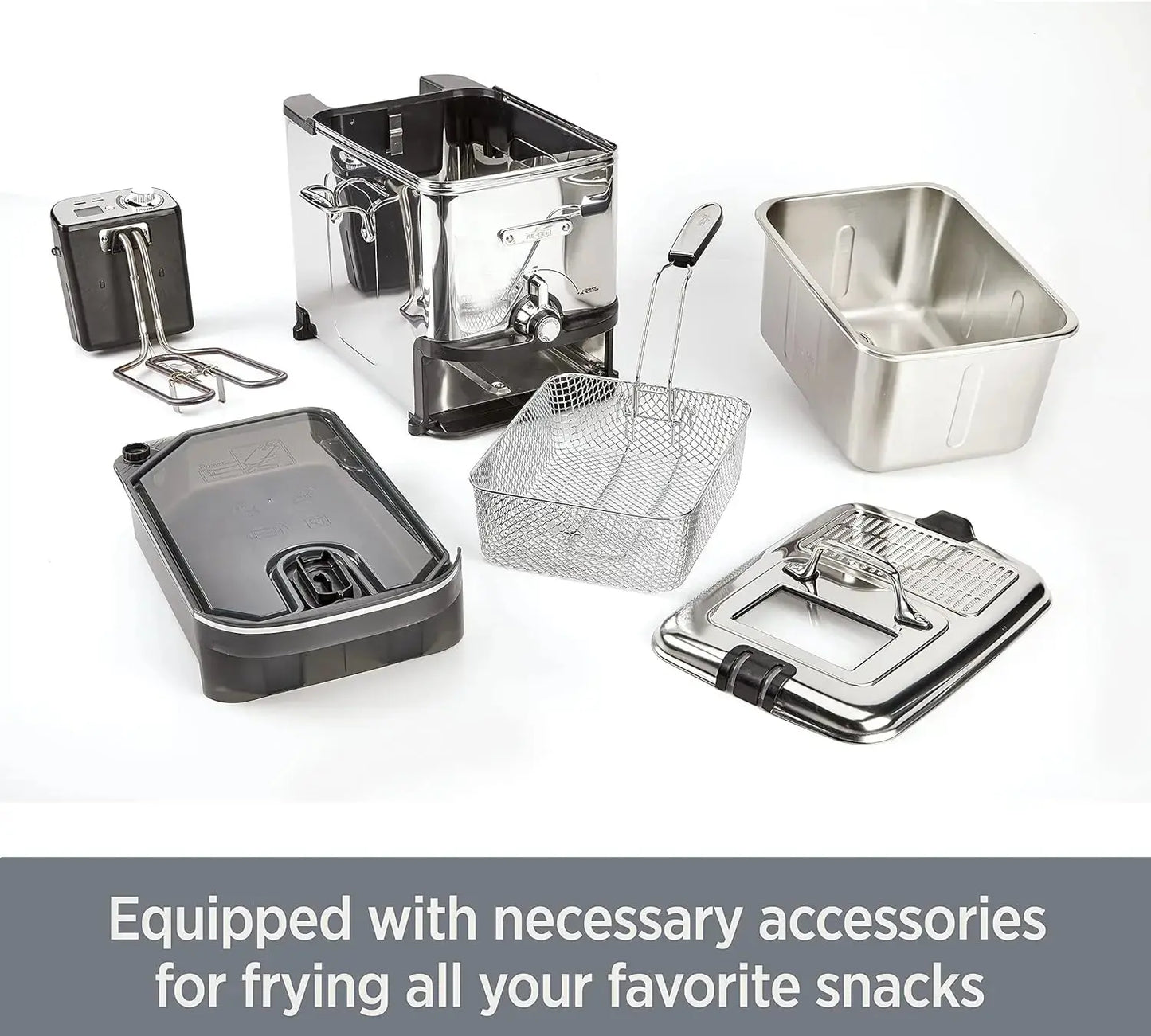 All-Clad 3.5L Deep Fryer stainless steel electric fryer with digital controls and oil filtration system